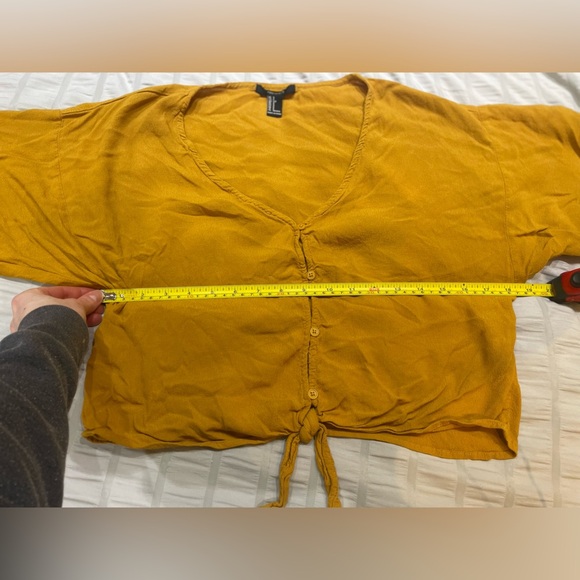 FOREVER 21 | button-up blouse shirt in mustard yellow Size Small - Picture 10 of 11